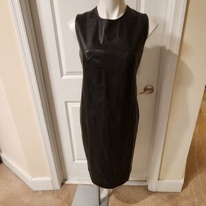Spanx size medium black faux leather black dress